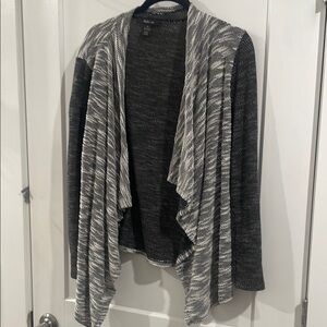 Style & Co. Black and Gray Cascade Cardigan Sweater